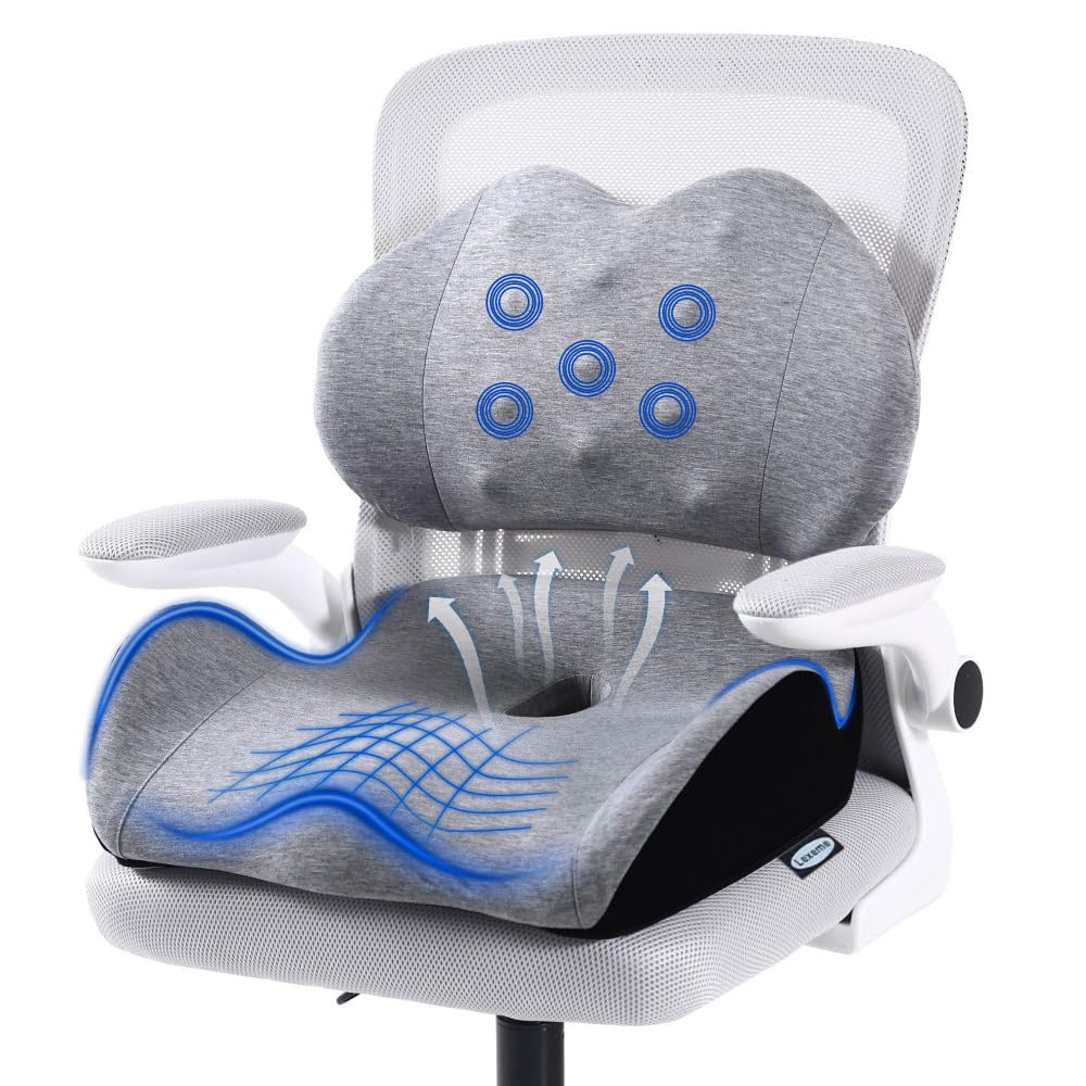 Amazon.com: X Large Memory Foam Seat Cushion Lumbar Support Pillow